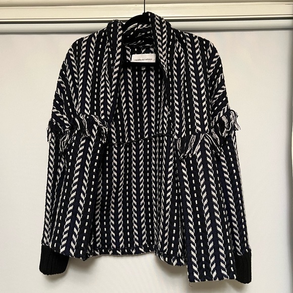 cupcakes & cashmere Sweaters - Cupcakes and Cashmere navy and white woven cardigan, size M